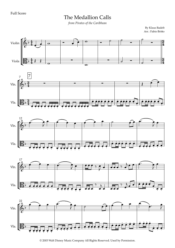 The Medallion Calls (arr. Fabio Britto)