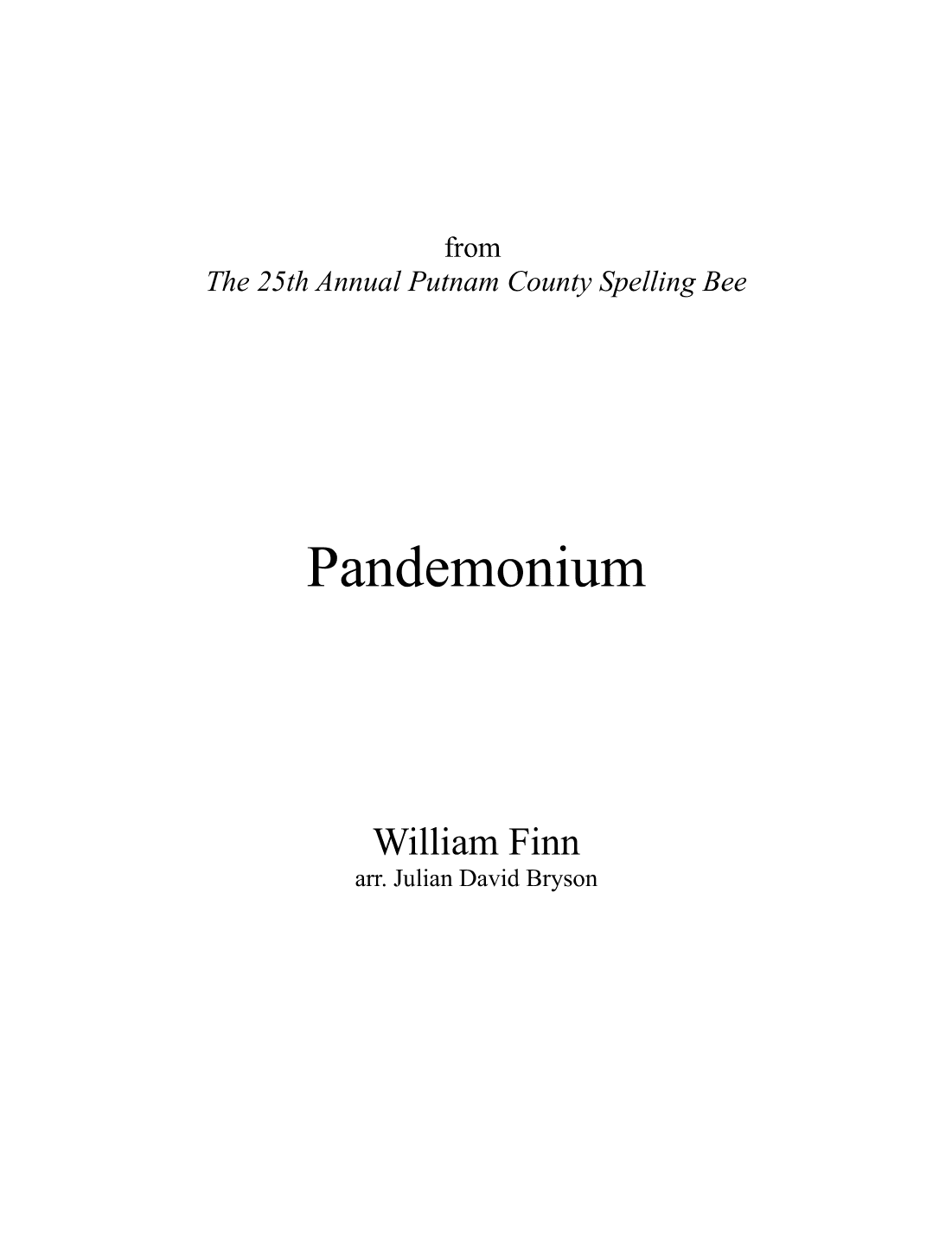 Pandemonium (arr. Julian David Bryson)