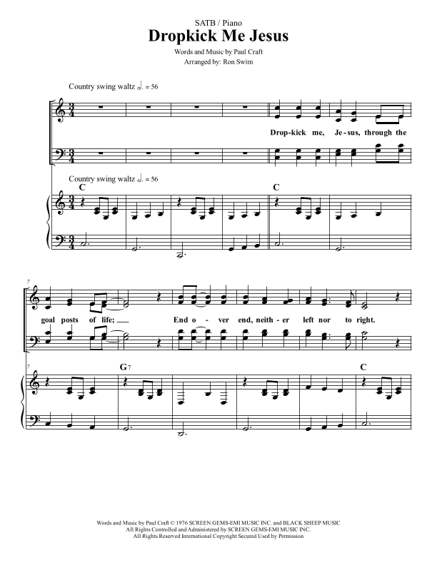 Dropkick Me Jesus (arr. Ron Swim)
