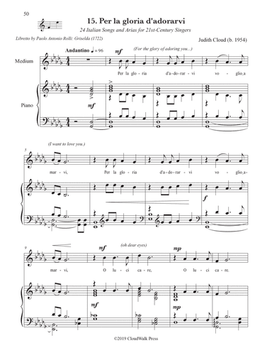 24 Italian Songs and Arias for 21st-Century Singers, no. 15 Per la gloria