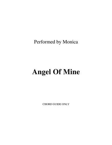 Angel Of Mine (arr. RWM)