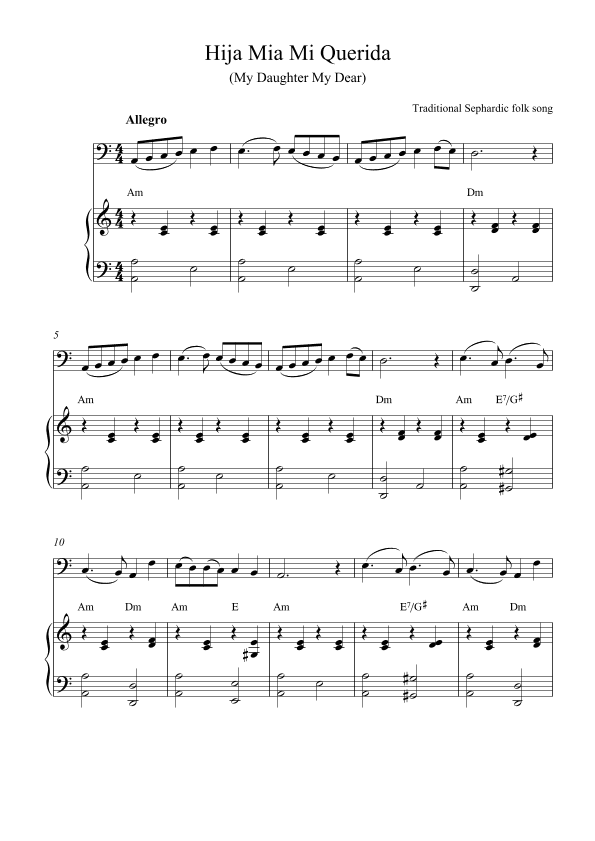 Hija Mia Mi Querida (My Daughter My Dear) (arr. Kaiserin Rebecca)
