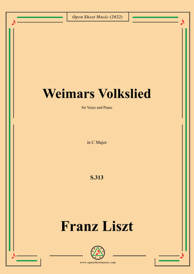Liszt-Weimars Volkslied,S.313,in C Major (arr. OSM Press)