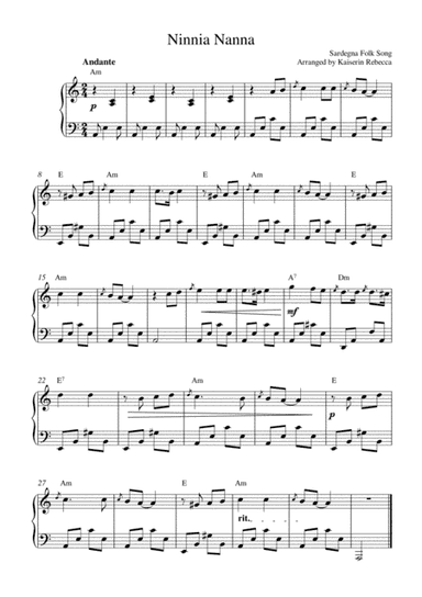 Ninnia Nanna (arr. Kaiserin Rebecca)