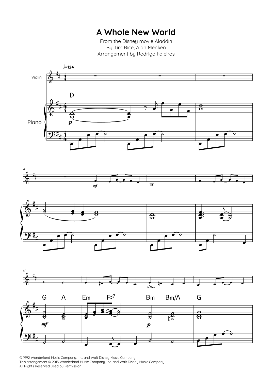 A Whole New World (arr. Rodrigo Faleiros)