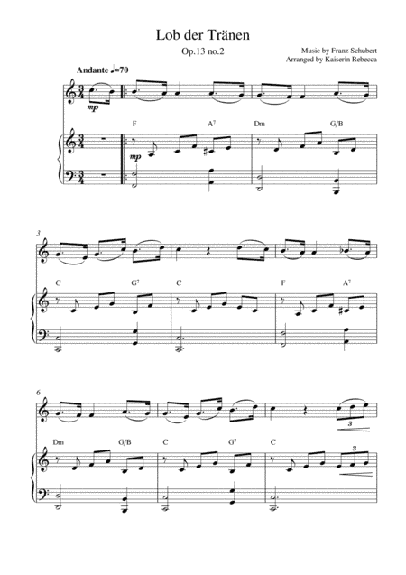 Lob der Tränen (op.13 no.2) (arr. Kaiserin Rebecca)
