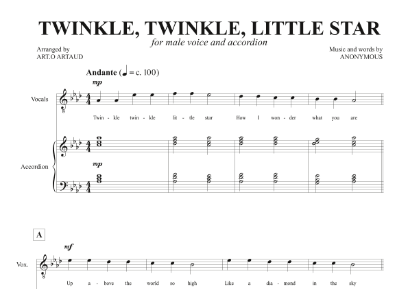 Twinkle Twinkle Little Star (arr. Art.o Artaud)