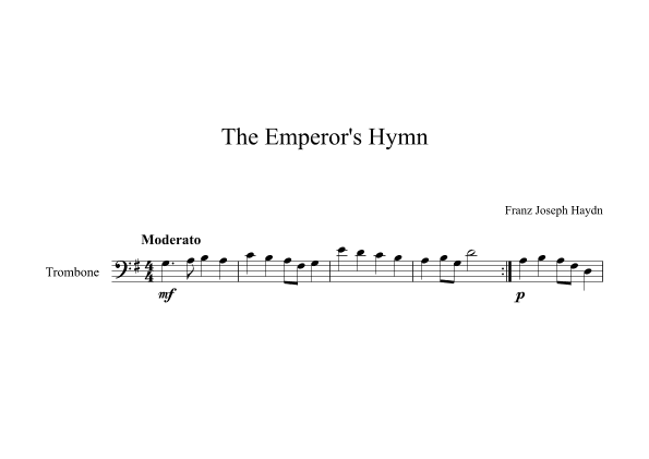 The Emperor's Hymn - Franz Joseph Haydn (Trombone) (arr. Digital Book Music)