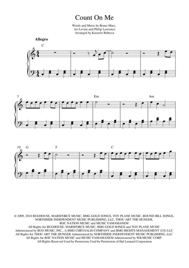 Count On Me (arr. Kaiserin Rebecca)