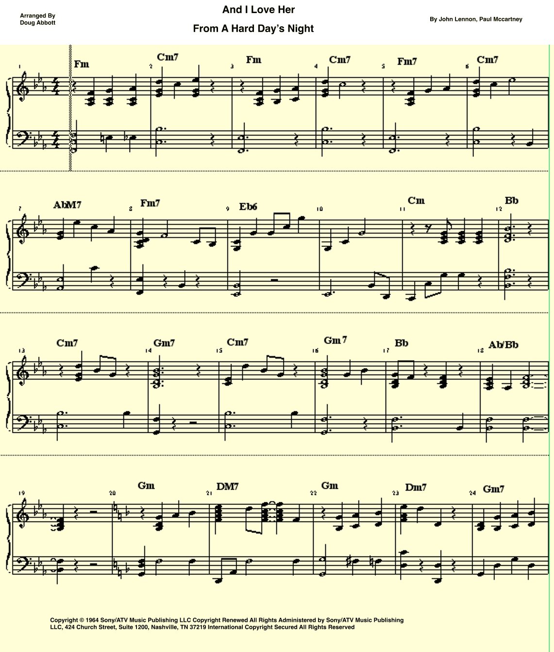 And I Love Her (arr. Doug Abbott)