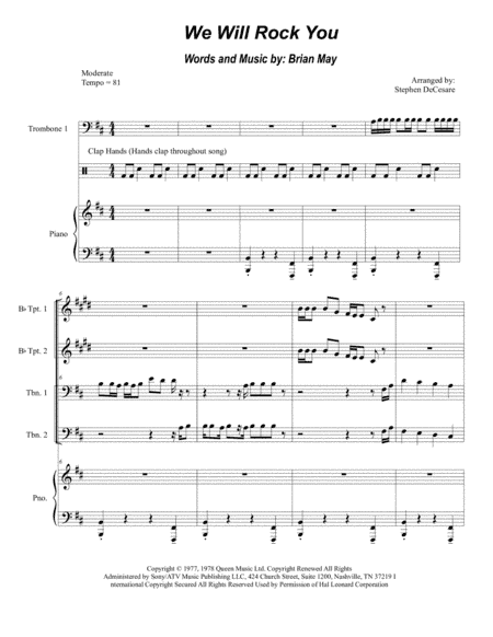 We Will Rock You (arr. Stephen DeCesare)
