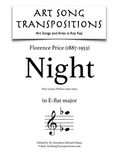 Night (arr. ArtSongTranspositions.com)
