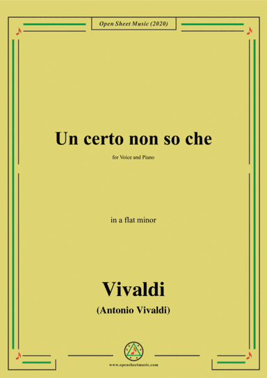Vivaldi-Un certo non so che,in a flat minor,for Voice and Piano (arr. MSM)