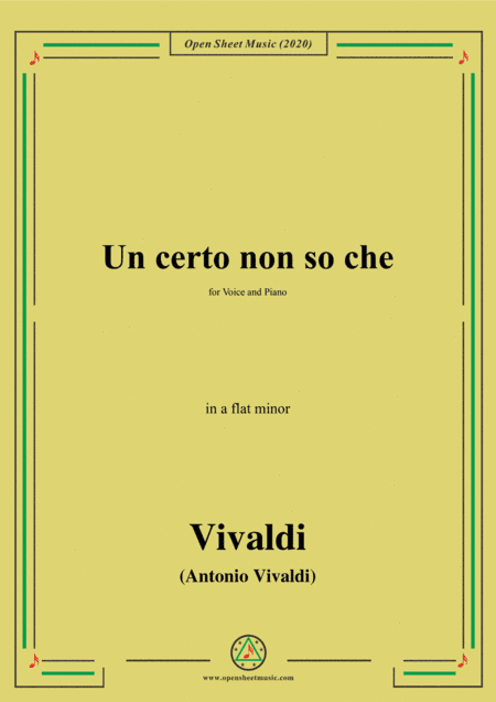 Vivaldi-Un certo non so che,in a flat minor,for Voice and Piano (arr. MSM)