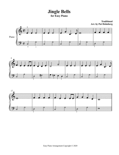 Jingle Bells - Easy Piano (arr. Pat Holmberg)