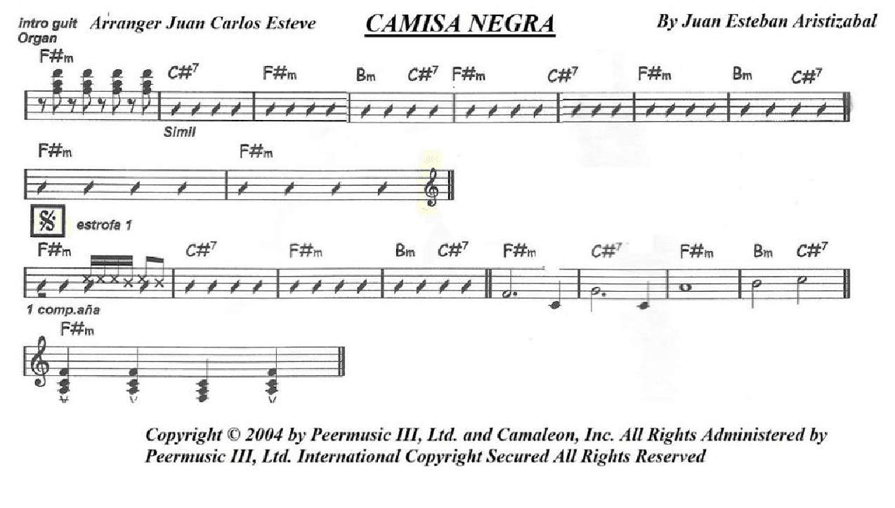 La Camisa Negra (arr. juan carlos esteve / Gran Coda)