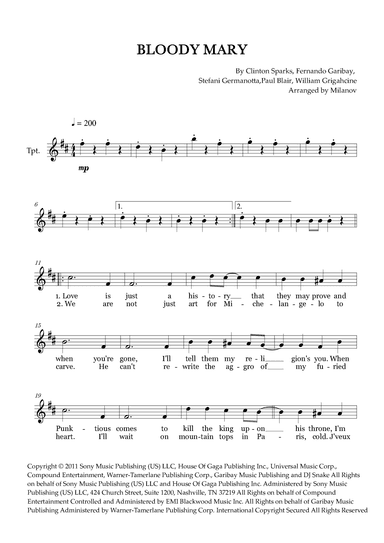 Bloody Mary (arr. Milanov)