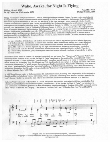 Wake, Awake, for Night Is Flying (arr. Lyndell Leatherman)
