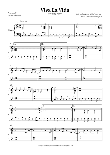 Viva La Vida (arr. Daniel Nakamura)