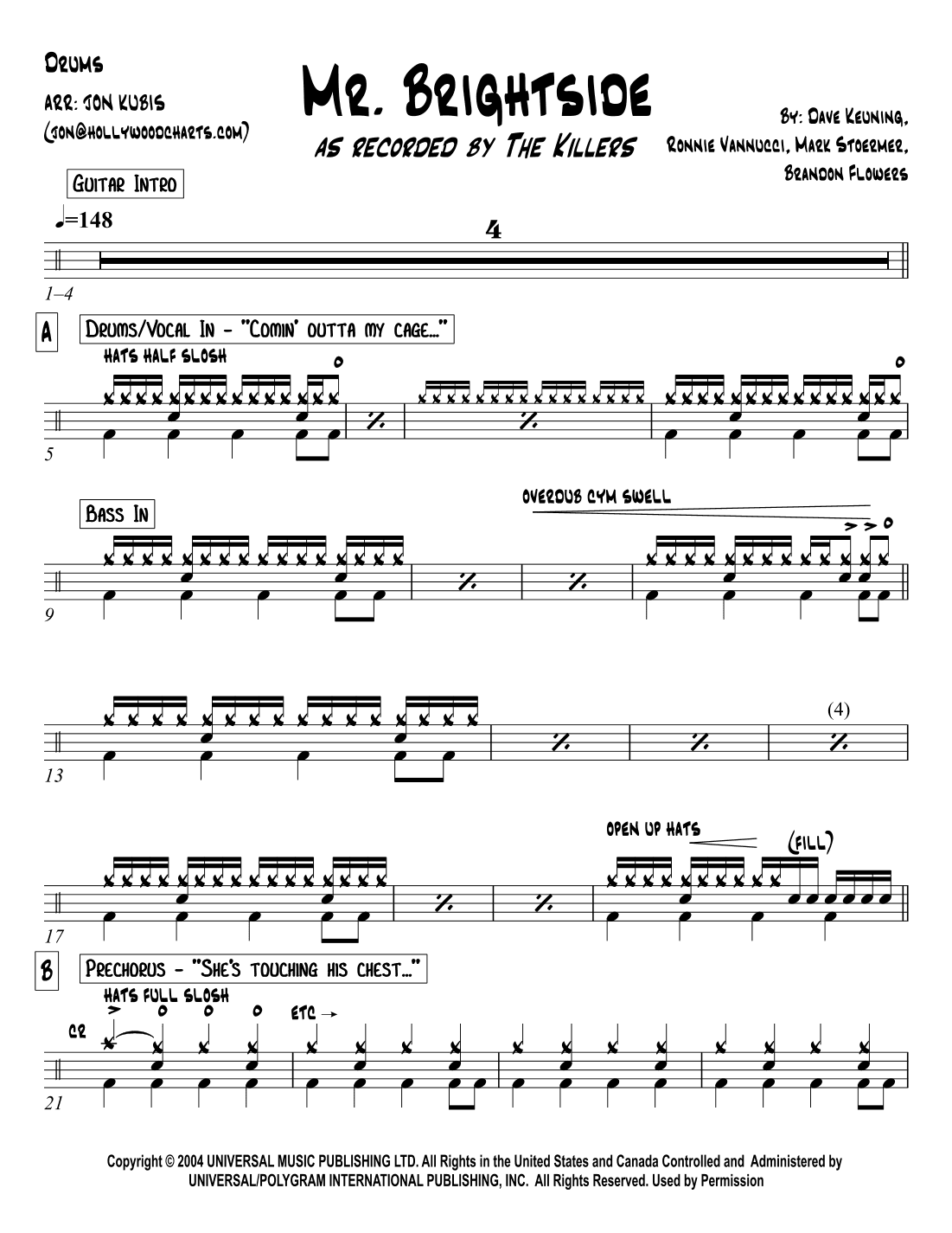 Mr. Brightside (arr. Jon Kubis)