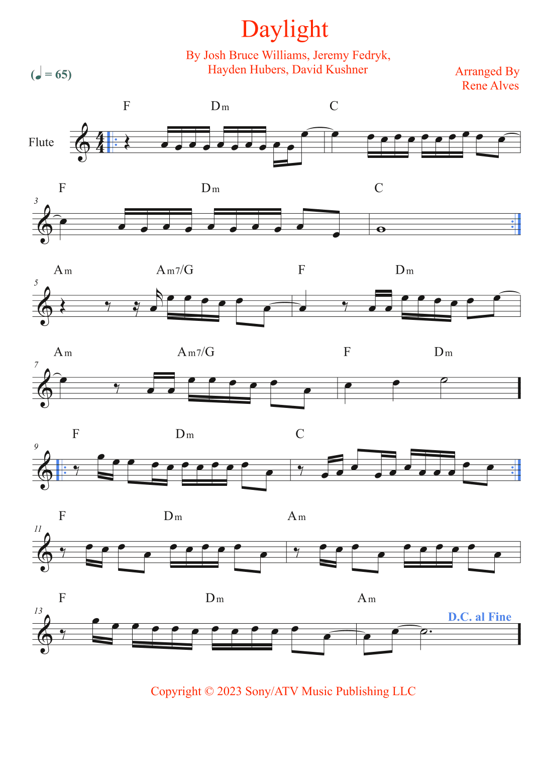 Daylight (arr. Rene Alves)
