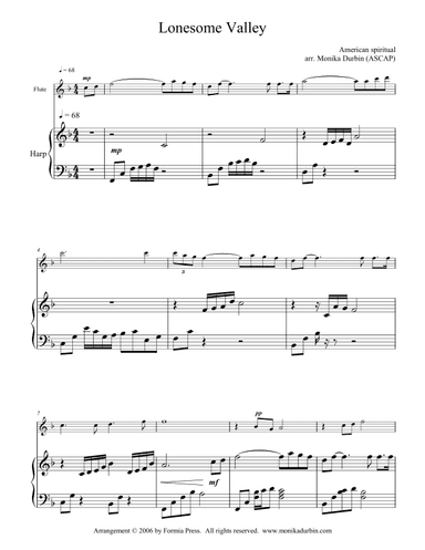 Jesus Walked This Lonesome Valley for Flute and Harp (arr. Monika Durbin)
