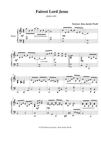 Fairest Lord Jesus - piano solo