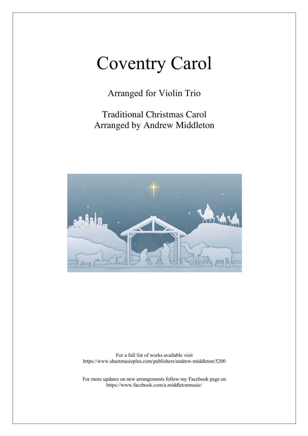 Coventry Carol arranged for Violin Trio (arr. Andrew Middleton)