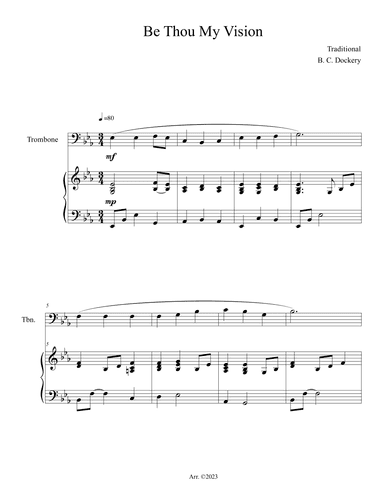 Be Thou My Vision (Trombone Solo with Piano Accompaniment) (arr. B. C. Dockery)