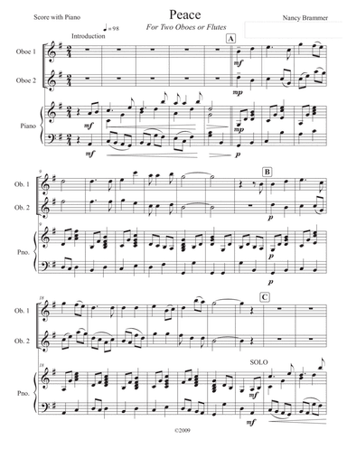 Peace for Two Oboes and Piano
