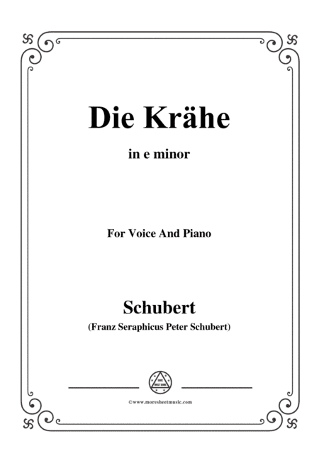 Schubert-Die Krähe,in e minor,Op.89 No.15,for Voice and Piano (arr. MSM)