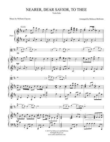 Nearer, Dear Savior, to Thee (Viola Solo) (arr. Rebecca Belliston)