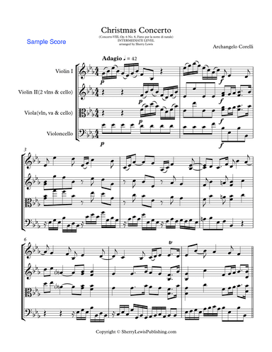 CHRISTMAS CONCERTO - Adagio & Allegro - STRING TRIO - Concerto VIII Op. 6 No. 8, Fatto per la notte (arr. Sherry)