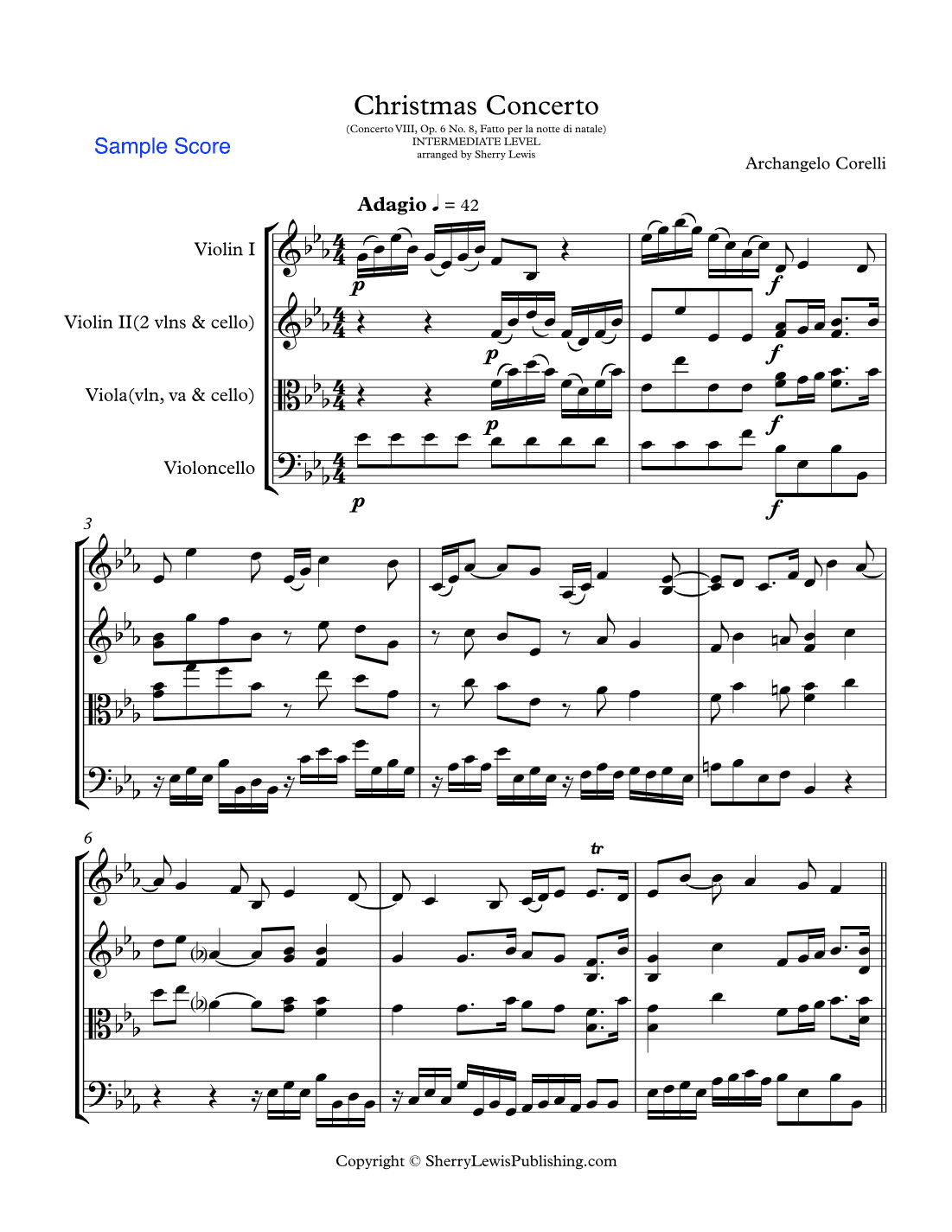 CHRISTMAS CONCERTO - Adagio & Allegro - STRING TRIO - Concerto VIII Op. 6 No. 8, Fatto per la notte (arr. Sherry)