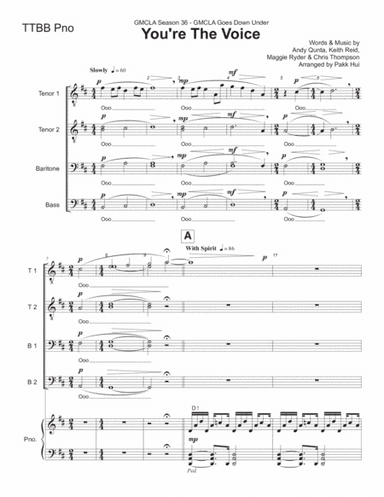 You're The Voice (arr. Pakk Hui)
