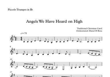 Angels We Have Heard on High  - Gloria in excelsi Deo - Easy Piccolo Trumpet (arr. Daniel H Rosa)