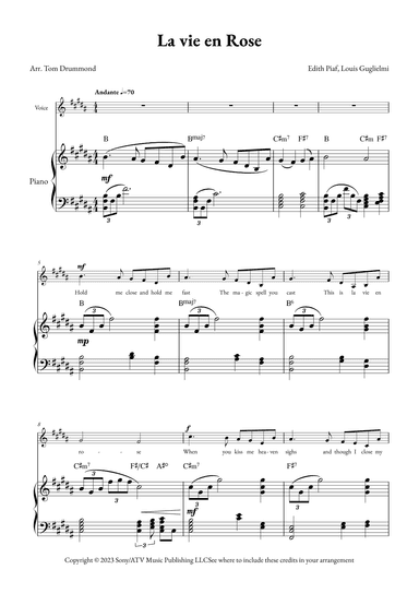 La Vie En Rose (arr. Tom Drummond)