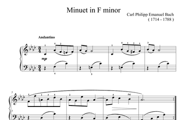 Bach C.Ph.E.  Minuet in F minor (arr. Ben Choupak)