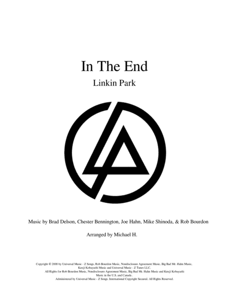 In The End (arr. Michael H.)