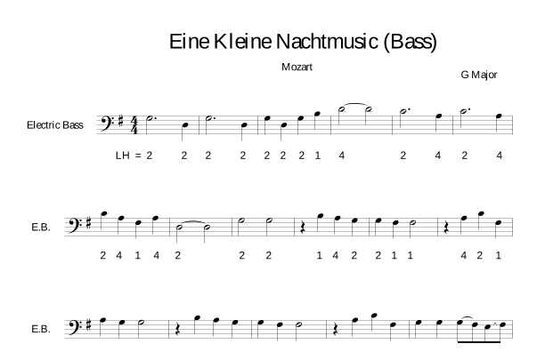 Eine Kline Nacht Music (Solo Bass) (arr. funkyfm (BMI))