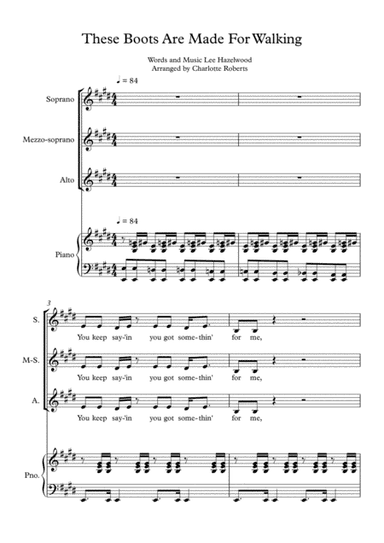 These Boots Are Made For Walkin' (arr. Charlotte Osman)
