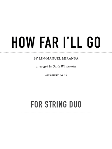 How Far I'll Go (arr. Susie Winkworth winkmusic.co.uk)