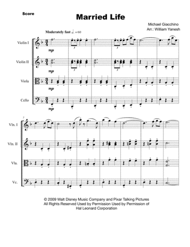 Married Life (arr. William Yanesh)