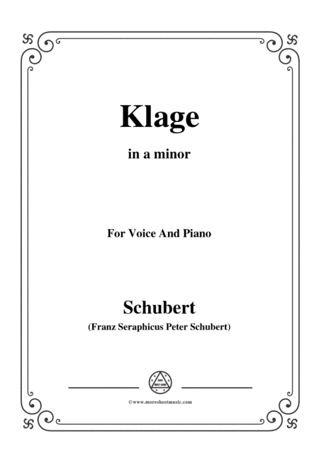 Schubert-Klage,in a minor,for Voice&Piano (arr. MSM)