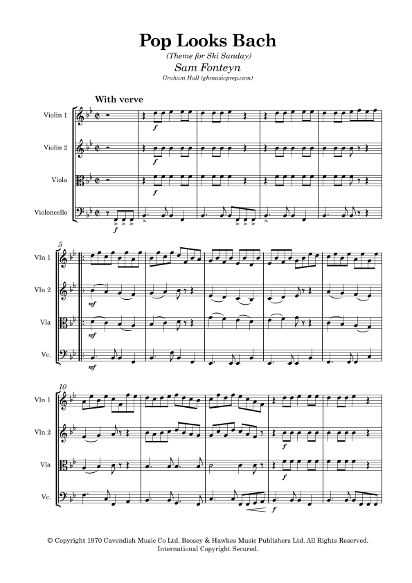 Pop Looks Bach (arr. Graham Hall (ghmusicprep.com))