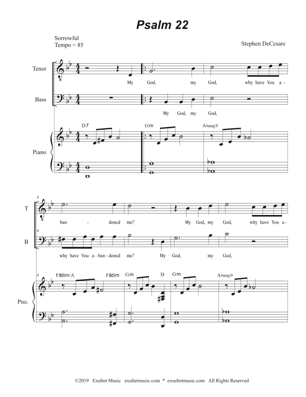 Psalm 22 (My God, My God) (2-part choir - (TB)