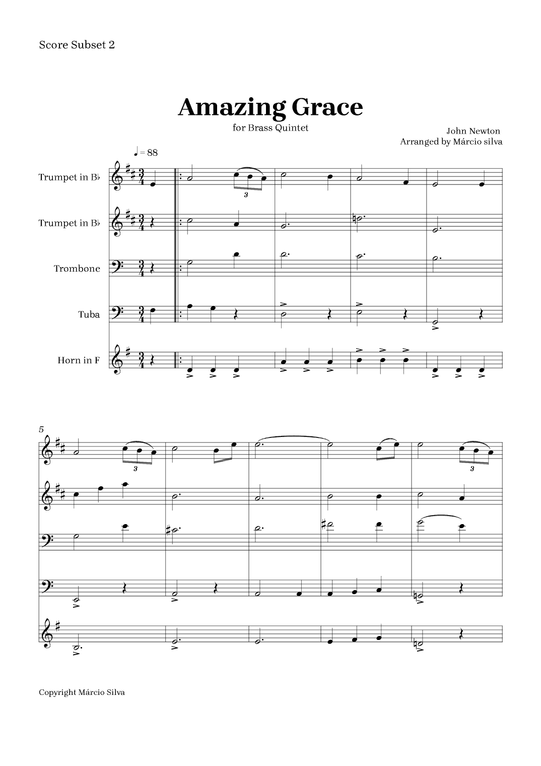 Amazing grace (arr. Márcio Silva)