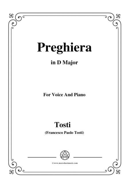 Tosti-Preghiera in D Major,for Voice and Piano (arr. MSM)