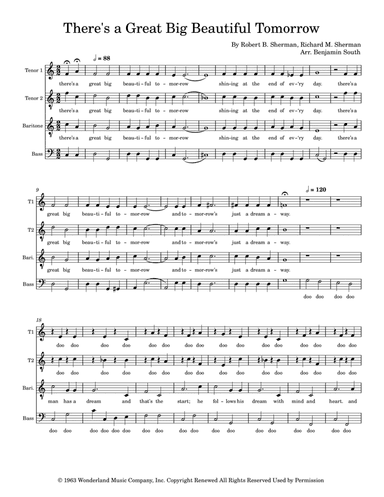There's A Great Big Beautiful Tomorrow (arr. Benjamin South)