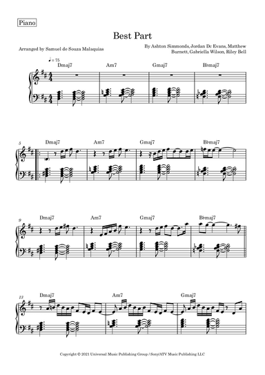 Best Part (arr. SAMUEL DE SOUZA MALAQUIAS)